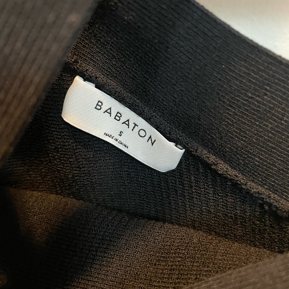 Aritzia Babaton Black Sculpt Knit Black Dress Criss Cross - small - Picture 3 of 3
